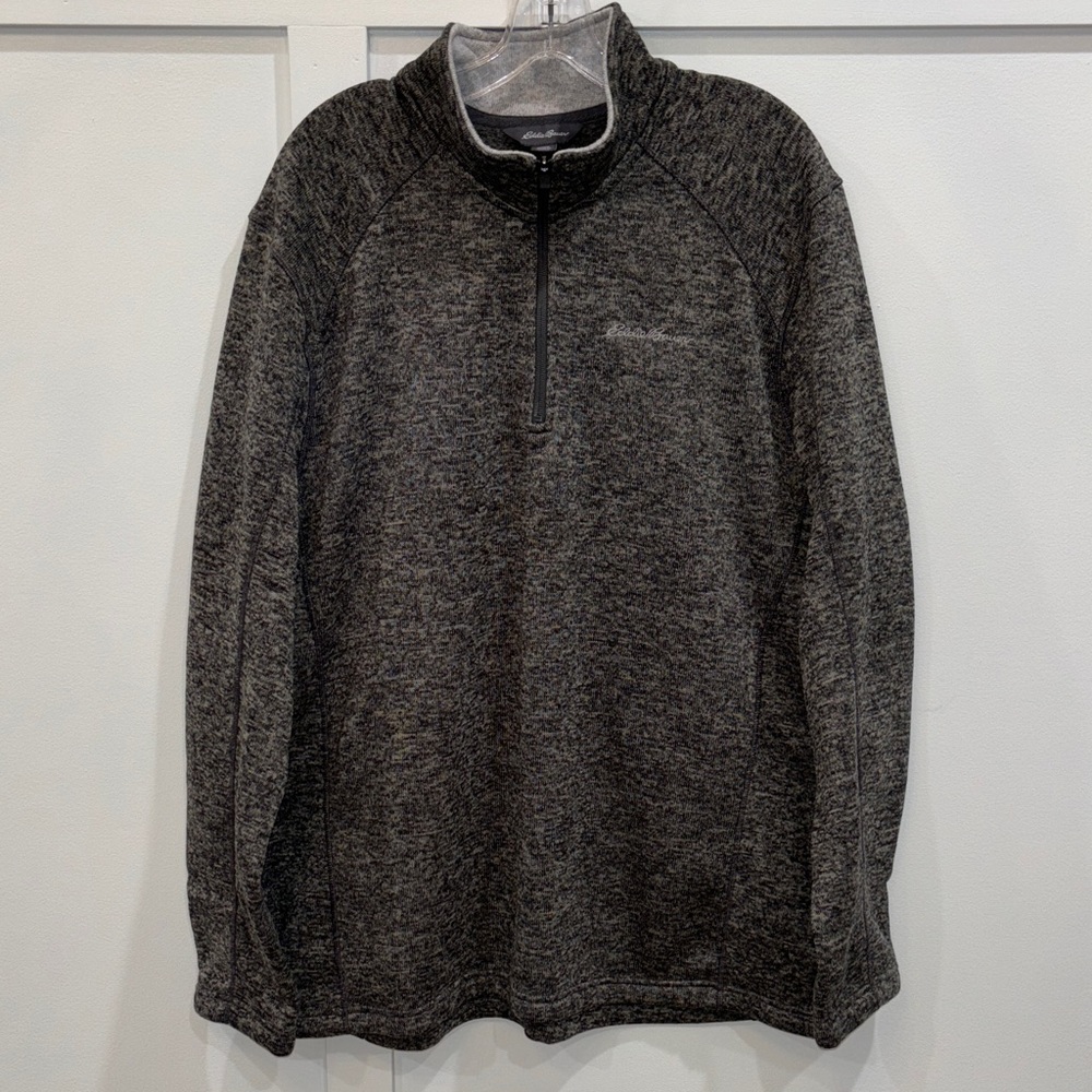 Eddie Bauer Men's Dark Heather Gray Quarter-Zip Pullover